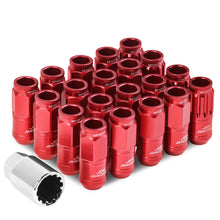 Load image into Gallery viewer, M12 x 1.5 Acorn Style Aluminum Lug Nuts 16PC Set w/ Locks Red