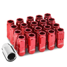 Load image into Gallery viewer, M12 x 1.5 Acorn Style Aluminum Lug Nuts 16PC Set w/ Locks Red