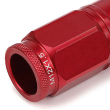 Load image into Gallery viewer, M12 x 1.5 Acorn Style Aluminum Lug Nuts 16PC Set w/ Locks Red