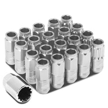 Load image into Gallery viewer, Aluminum Lug Nuts M12 x 1.5 Acorn Style 16pc + 4 Locks Silver