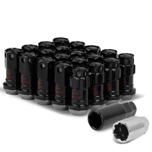 Load image into Gallery viewer, M12 x 1.25 Aluminum Lug Nuts 16pc + 4 Locks Black Closed End