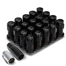 Load image into Gallery viewer, M12 x 1.25 Aluminum Lug Nuts 16pc + 4 Locks Black Closed End