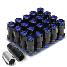 Load image into Gallery viewer, M12 x 1.25 Aluminum Lug Nuts with Locks 16pc Set Black/Blue