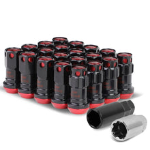 Load image into Gallery viewer, M12 x 1.25 Aluminum Lug Nuts Set - 16 Pcs + 4 Locks with Key Black/Red