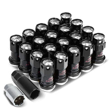Load image into Gallery viewer, M12 x 1.25 Aluminum Lug Nuts Lock Set 16 Pcs + 4 Locks Black/Silver