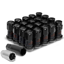 Load image into Gallery viewer, M12 x 1.5 Aluminum Lug Nuts with Locks 16pc Set - Black