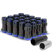 Load image into Gallery viewer, M12 x 1.5 Aluminum Lug Nuts 16pc Set with Locks - Black/Blue