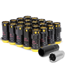 Load image into Gallery viewer, Aluminum Lug Nuts M12x1.5 Lock Style 20pc Set Black/Gold