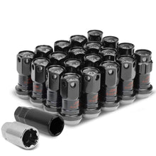 Load image into Gallery viewer, Aluminum Lug Nuts M12x1.5 Lock Style 16pcs + 4 Locks Black