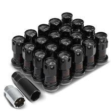 Load image into Gallery viewer, Aluminum Lug Nuts M12x1.5 Lock Style 16pcs + 4 Locks Black