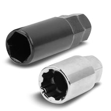 Load image into Gallery viewer, M12 x 1.5 Aluminum Lug Nuts 16pc + 4 Locks Black Purple