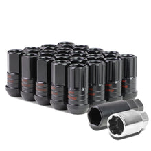 Load image into Gallery viewer, Steel Lug Nuts M12 x 1.25 Extended Open End 16pcs + 4 Locks Black