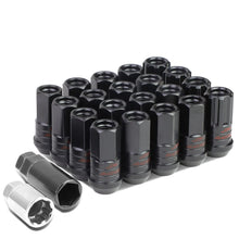 Load image into Gallery viewer, Steel Lug Nuts M12x1.5 Acorn Extended 16pcs + 4 Locks Black
