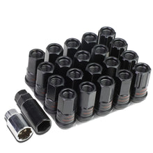 Load image into Gallery viewer, Steel Lug Nuts M12x1.5 Acorn Extended 16pcs + 4 Locks Black