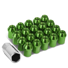 Load image into Gallery viewer, M12 x 1.25 Aluminum Acorn Lug Nuts 35mm Short Closed End Green 20pc