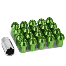 Load image into Gallery viewer, M12 x 1.25 Aluminum Acorn Lug Nuts 35mm Short Closed End Green 20pc