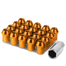 Load image into Gallery viewer, M12x1.25 Acorn Style Lug Nuts 35mm Tall 20pc Set Orange Aluminum