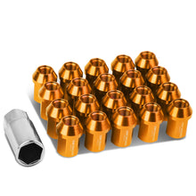 Load image into Gallery viewer, M12x1.25 Acorn Style Lug Nuts 35mm Tall 20pc Set Orange Aluminum