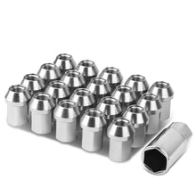 Load image into Gallery viewer, M12 x 1.25 Aluminum Acorn Lug Nuts 35mm Short Closed End 20pc Silver