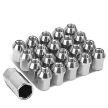 Load image into Gallery viewer, M12 x 1.25 Aluminum Acorn Lug Nuts 35mm Short Closed End 20pc Silver