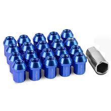 Load image into Gallery viewer, Aluminum Acorn Lug Nuts M12x1.5 Blue 20pc Set with Adapter