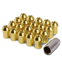 Load image into Gallery viewer, M12 x 1.5 Acorn Style Lug Nuts 35mm Gold Aluminum 20pc Set
