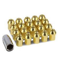 Load image into Gallery viewer, M12 x 1.5 Acorn Style Lug Nuts 35mm Gold Aluminum 20pc Set