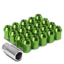 Load image into Gallery viewer, Acorn Style Lug Nuts M12 x 1.5 Green Aluminum 20pc Set