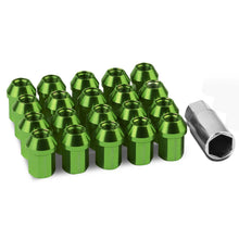 Load image into Gallery viewer, Acorn Style Lug Nuts M12 x 1.5 Green Aluminum 20pc Set