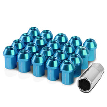Load image into Gallery viewer, Aluminum Acorn Lug Nuts M12 x 1.5 Light Blue 20pc Set w/ Adapter