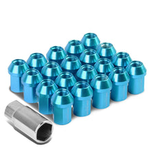 Load image into Gallery viewer, Aluminum Acorn Lug Nuts M12 x 1.5 Light Blue 20pc Set w/ Adapter