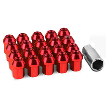 Load image into Gallery viewer, M12 x 1.5 Acorn Style Aluminum Lug Nuts - 35mm Red 20pc Set