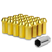 Load image into Gallery viewer, M12 x 1.25 Extended Acorn Lug Nuts 50mm Gold Aluminum 20pc Set