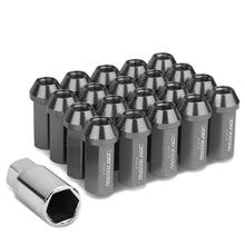 Load image into Gallery viewer, Acorn Style Extended Lug Nuts M12x1.25 50mm Gun Metal Aluminum 20pc