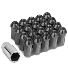 Load image into Gallery viewer, Acorn Style Extended Lug Nuts M12x1.25 50mm Gun Metal Aluminum 20pc