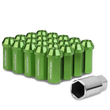 Load image into Gallery viewer, M12 x 1.25 Extended Acorn Lug Nuts 50mm Green Aluminum 20pc