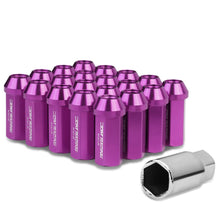 Load image into Gallery viewer, M12 x 1.25 Extended Acorn Lug Nuts 50mm Purple Aluminum 20pc Set
