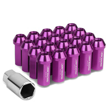 Load image into Gallery viewer, M12 x 1.25 Extended Acorn Lug Nuts 50mm Purple Aluminum 20pc Set