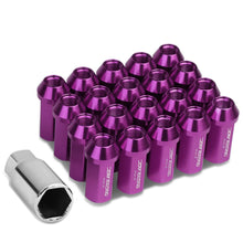 Load image into Gallery viewer, M12 x 1.25 Extended Acorn Lug Nuts 50mm Purple Aluminum 20pc Set