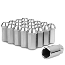 Load image into Gallery viewer, Aluminum Lug Nuts M12 x 1.25 Acorn Extended 50mm 20pc w/ Adapter Silver