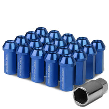 Load image into Gallery viewer, M12 X 1.5 Extended Acorn Lug Nuts 50mm Blue Aluminum 20pc Kit