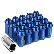Load image into Gallery viewer, M12 X 1.5 Extended Acorn Lug Nuts 50mm Blue Aluminum 20pc Kit