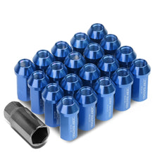 Load image into Gallery viewer, M12 X 1.5 Extended Acorn Lug Nuts 50mm Blue Aluminum 20pc Kit