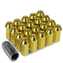 Load image into Gallery viewer, M12 x 1.5 Acorn Style Extended Lug Nuts 20pc Set Gold Aluminum