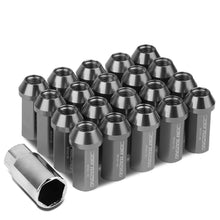 Load image into Gallery viewer, M12 x 1.5 Acorn Style Extended Lug Nuts - Aluminum Gun Metal 20pc