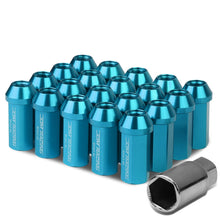 Load image into Gallery viewer, M12 x 1.5 Aluminum Acorn Lug Nuts 50mm Extended Closed End Light Blue 20pc