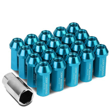 Load image into Gallery viewer, M12 x 1.5 Aluminum Acorn Lug Nuts 50mm Extended Closed End Light Blue 20pc