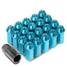 Load image into Gallery viewer, M12 x 1.5 Aluminum Acorn Lug Nuts 50mm Extended Closed End Light Blue 20pc