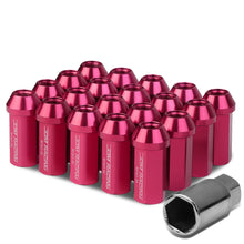 Load image into Gallery viewer, M12 x 1.5 Extended Acorn Lug Nuts 50mm Pink Aluminum 20pc Set
