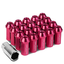 Load image into Gallery viewer, M12 x 1.5 Extended Acorn Lug Nuts 50mm Pink Aluminum 20pc Set